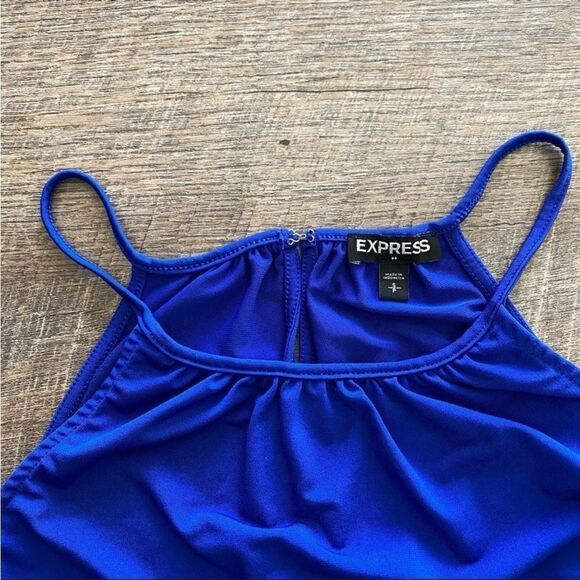 Express Blouse Royal Blue Sleeveless Small Office Preppy Bright Classy - Picture 6 of 11